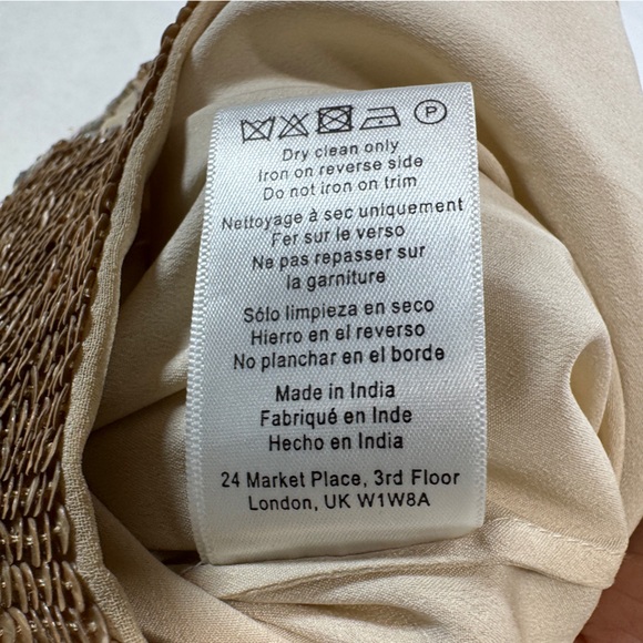 BHLDN Versau Dress - Champagne Beaded & Sequin Star Mini - Sz 0 - Picture 11 of 12